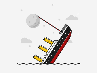 Flat Vector Illustration Series flatdesign graphicdesign graphics illustration illustration series minimalistic sinking titanic vector illustration