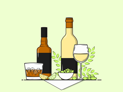 Flat Vector Illustration Series alcohol alcohol illustration alcoholic beverages design drinks flat food and drinks girls night glasses graphic graphicdesign illustration minimal vector weekend weekend plans whiskey wine wine glass
