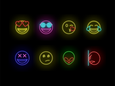 Neon Emoji Set