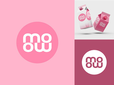 Moow milk company Logo branding design flat minimal