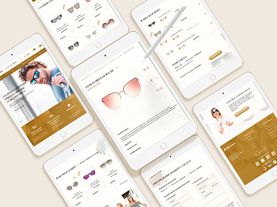 Tablet version of Sunglasses online store design ecommerce ecommerce design minimal typography ui ux web website