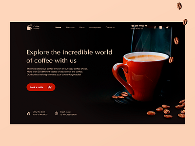 Landing page for Coffee Shop design minimal typography ui ux web webdeisgn website