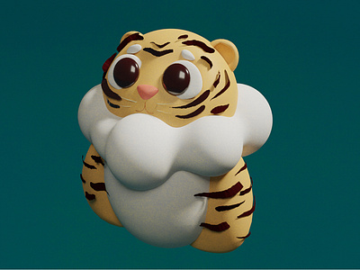 Tiger Model 3d 3dart 3dillustration 3dmodel blender charcterdesign cute modelling tiger toy