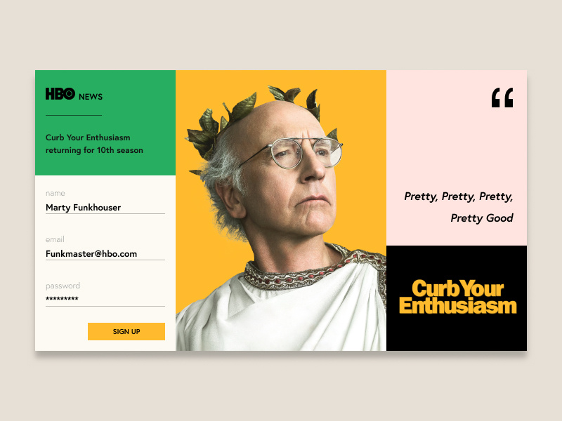 Pretty, pretty, pretty, pretty good curb hbo larrydavid curbyourenthusiasm debut firstshot 001 dailyui