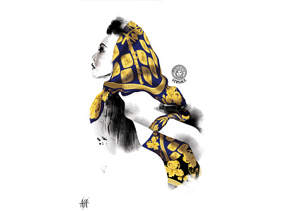 Digital Illustration –Versace Female’s scarf with new pattern animation art branding design illustration illustrator logo vector