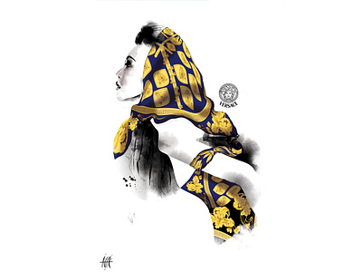 Digital Illustration –Versace Female’s scarf with new pattern