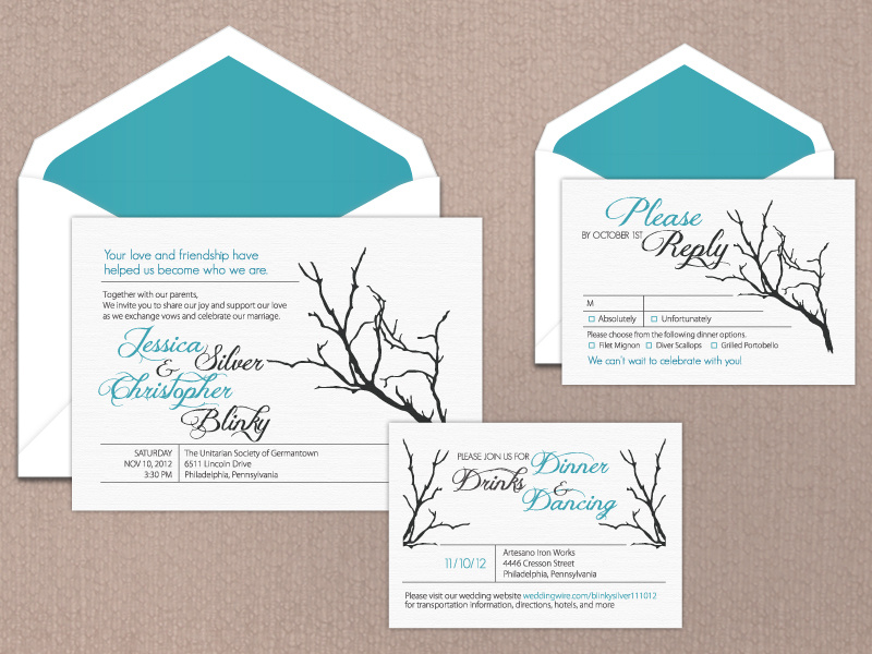 Christopher and Jessica's Wedding Suite wedding invitations wedding suite response card print design