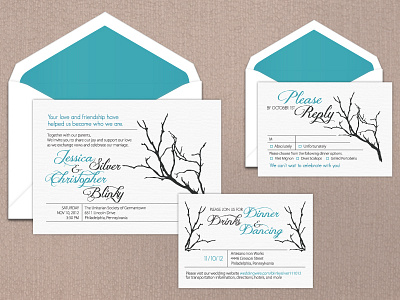 Christopher and Jessica's Wedding Suite print design response card wedding invitations wedding suite