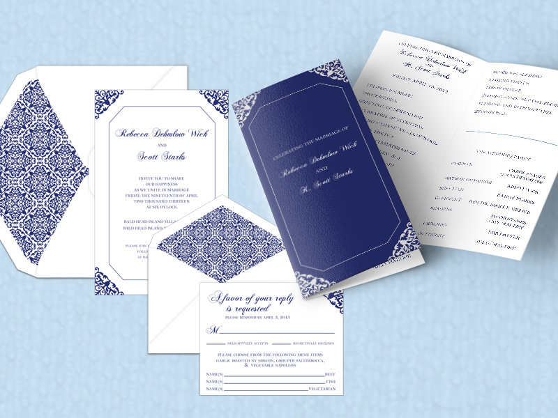 Becky and Scott Wedding Suite invitations wedding suite wedding invitations response card wedding program