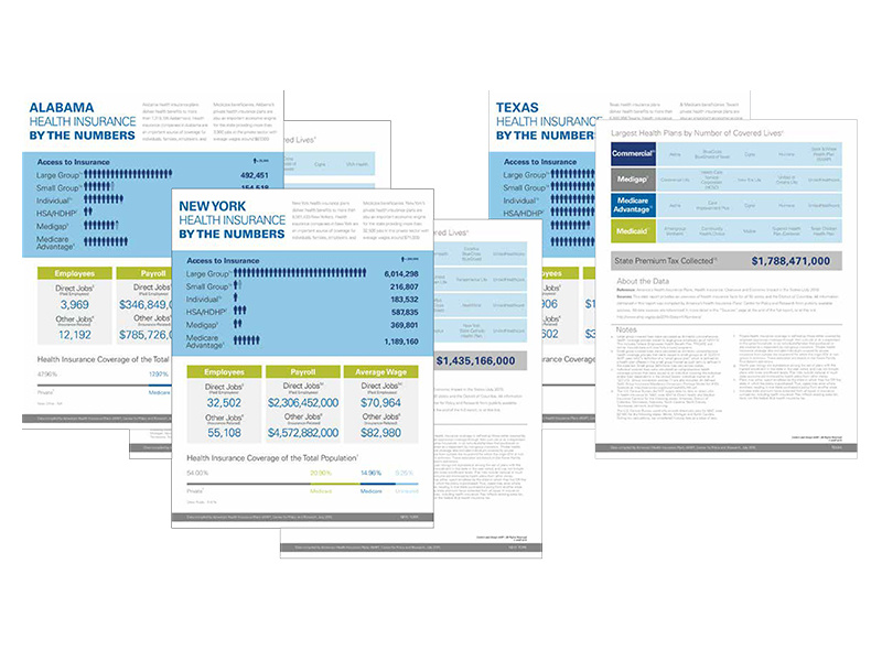 Health Insurance State-to-State print design graphic design report infographics
