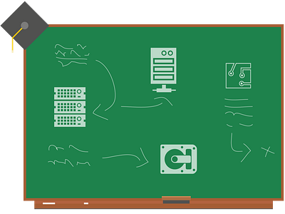 Flat illustration for an IT company - 'IT courses'