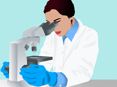 Bio scientist realistic flat design illustration