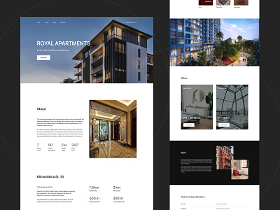 Royal Apartments — Real Estate Landing Page apartments clean design figma landing landing page luxury minimalism premium real estate ui ui design ux ux design web web design