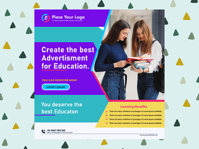 Education Poster graphic design logo