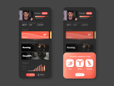 Profile page / Workout app daily design fitness ui ux web workout