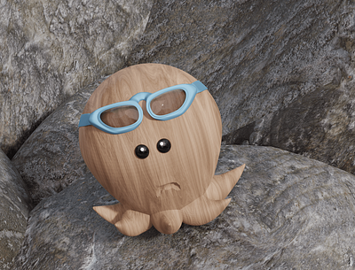 Octopus made out of wood 3d 3d art 3d artist animal blender blender 3d blender3d blender3dart design photoshop