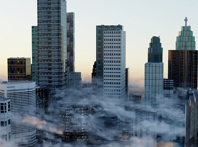 Toronto city scape 3d art 3d artist blender blender 3d blender3d blender3dart city clouds design light photoshop