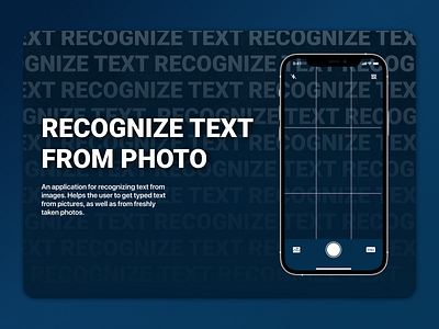 Recognizing text from photo || App app ui ux