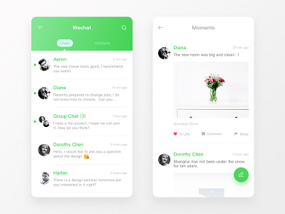 Wechat Redesign app chat socially ui