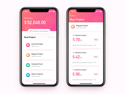 Financial App app gradient ui ux