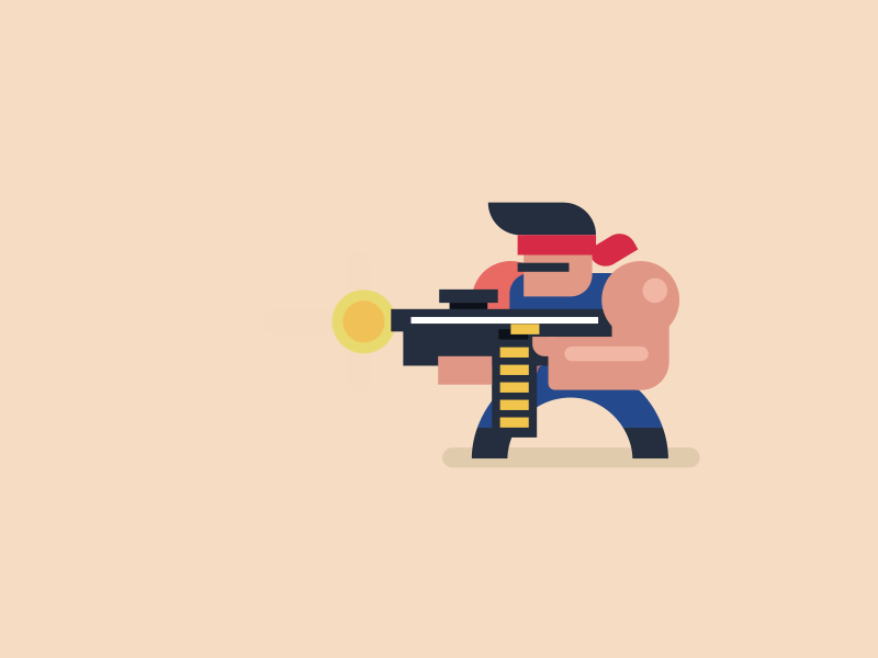 Machine Gun Man animation illustration