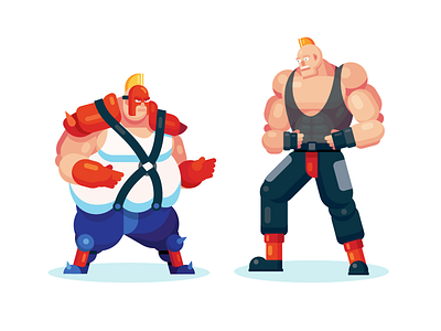 Burnov & Abobo character game illustration