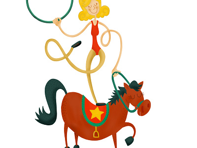 When I Grow Up... acrobat cartoon circus costume digital gymnast horse horse riding illustration