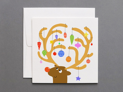 Festive Reindeer Holiday Card