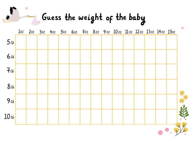 Guess The Baby Weight Game Printable Template Printable Templates