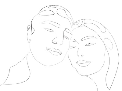 Couple one line art