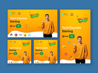 Facebook / Instagram Ads banner banner ads branding design e learning facebook ad google ads india instagram ads instagram stories republic day ui ux