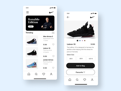 Nike App UI Concept chennai ecommerce india inspirations nike typography uidesign uiinspiration uiux userinterface webdesign