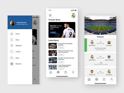 Real Madrid App Concept