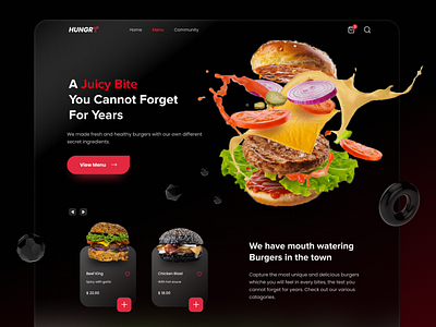 Burger Shop Dark Landing Page