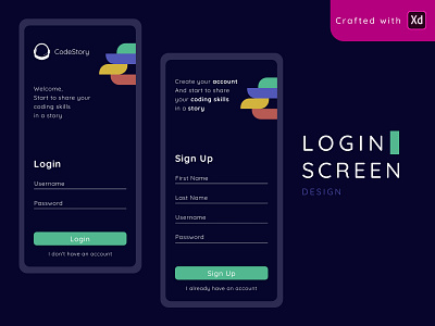 CodeStory: A Simple Dark Login Screen Design by Aditya Rohman on Dribbble