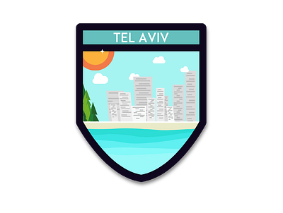 Tel Aviv Badge design flat illustration illustrator logo minimal vector