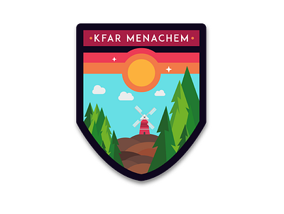 Kfar Menachem Badge art design flat icon illustration illustrator logo minimal vector