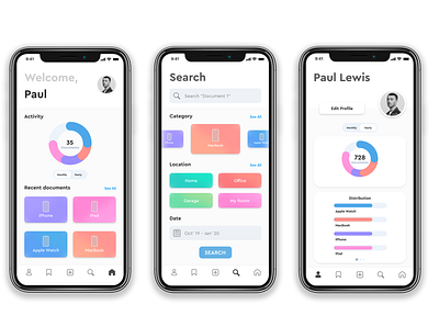 UI Mockup design flat minimal ui ux vector