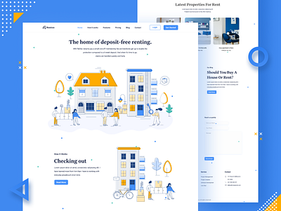 House Rental Dribbble animate animation clean dribbble house rent landing page animation landingpage minimal design rentco ui design ui ux