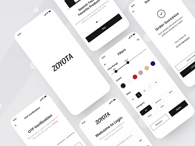 Zoyota e commerce app design