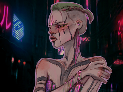 Cyberpunk character 2022 art artwork atmosphere atmospheric cyberpunk illustraion illustration illustration art portrait