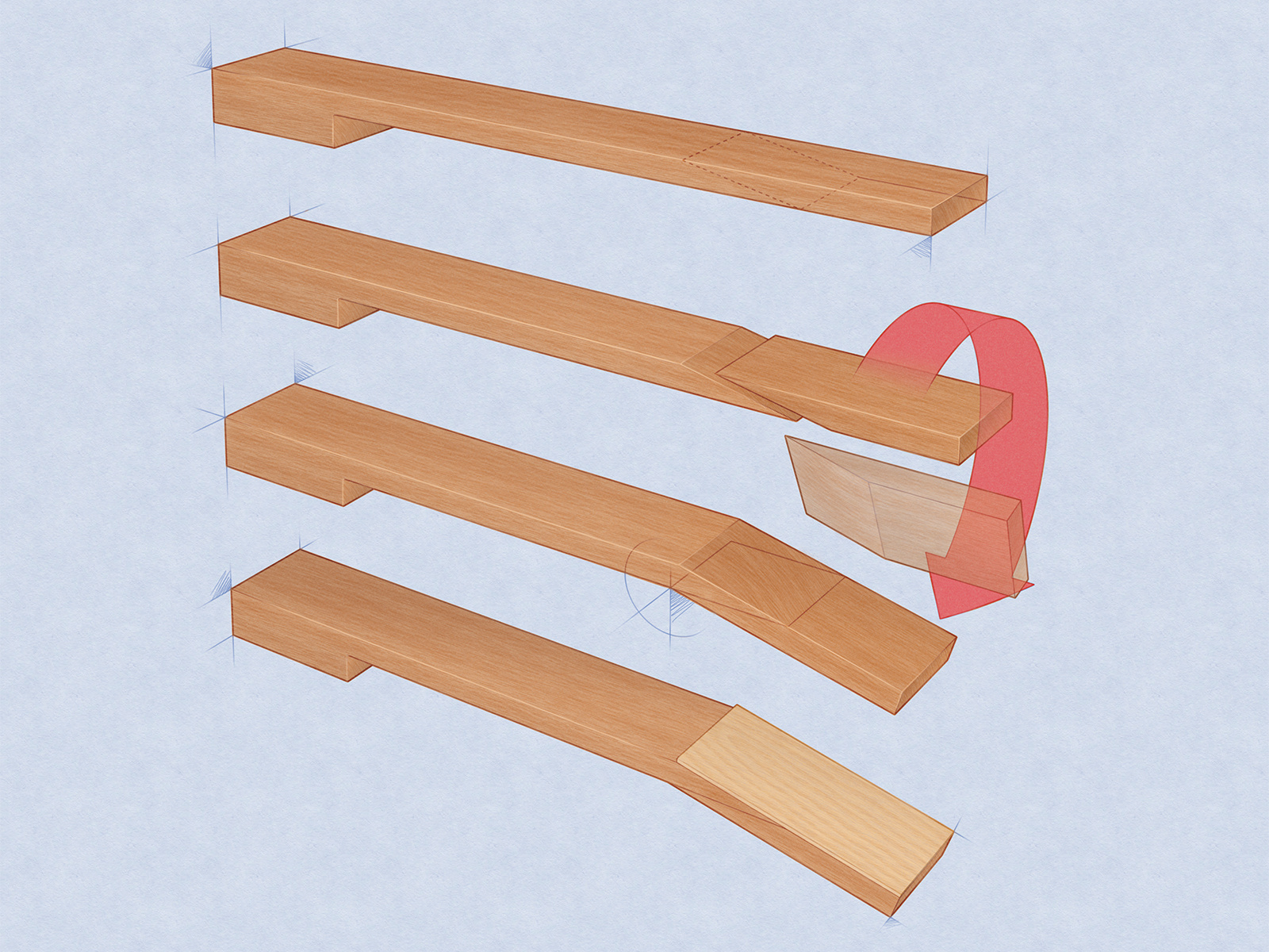 Guitar Neck Scarf Joint by Peter Wojcieszek on Dribbble