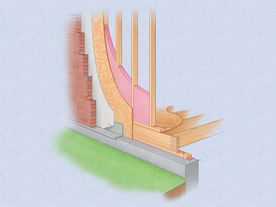 Residential Wall Construction adobe illustrator adobe photoshop construction cutaway technical illustration wood framing