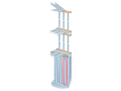 Platform Frame Fire Blocking adobe illustrator adobe photoshop cutaway fire blocking technical illustration wood framing