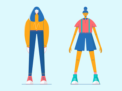 Character Exploration Design character design characterdesign design exploration flat girls illustrator stylized vector