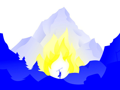 Fire Travels fire firetravels illustration mountain travels webdesign