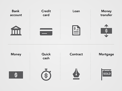 Financial Minicons bank consumer credit finance icon loan money