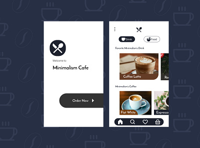 Minimalism Cafe App app coffee coffeeshop design minimal ui