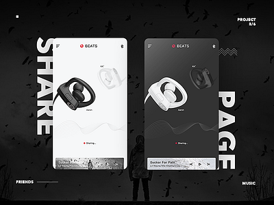 Share Page beats blueteeth headphone interface music ui