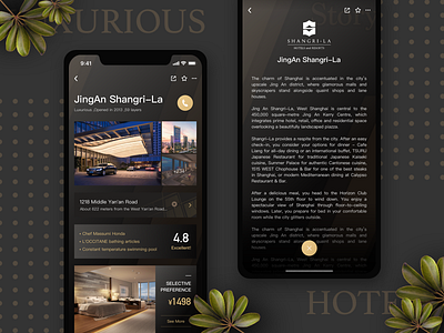 Luxurious Hotel black golden hotel interface luxury
